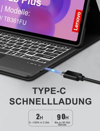 Puzdro JADEMALL pre Lenovo Idea Tab Plus 12.1" TB361FU s klávesnicou, touchpadom a podsvietením, rozloženie QWERTZ 5