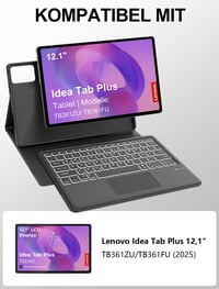 Puzdro JADEMALL pre Lenovo Idea Tab Plus 12.1" TB361FU s klávesnicou, touchpadom a podsvietením, rozloženie QWERTZ 2