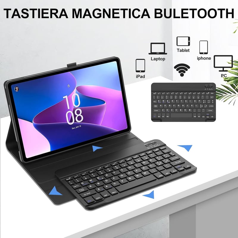 JADEMALL Lenovo Tab 10.1 2025 Mágneses Bluetooth Billentyűzet Tok