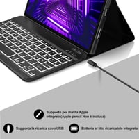 JADEMALL Lenovo Tab M10 FHD Plus 10.3" Billentyűzet Tok Bluetooth Világítással Toll Tartóval Fekete 5