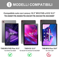 JADEMALL Lenovo Tab M10 FHD Plus 10.3" Billentyűzet Tok Bluetooth Világítással Toll Tartóval Fekete 2