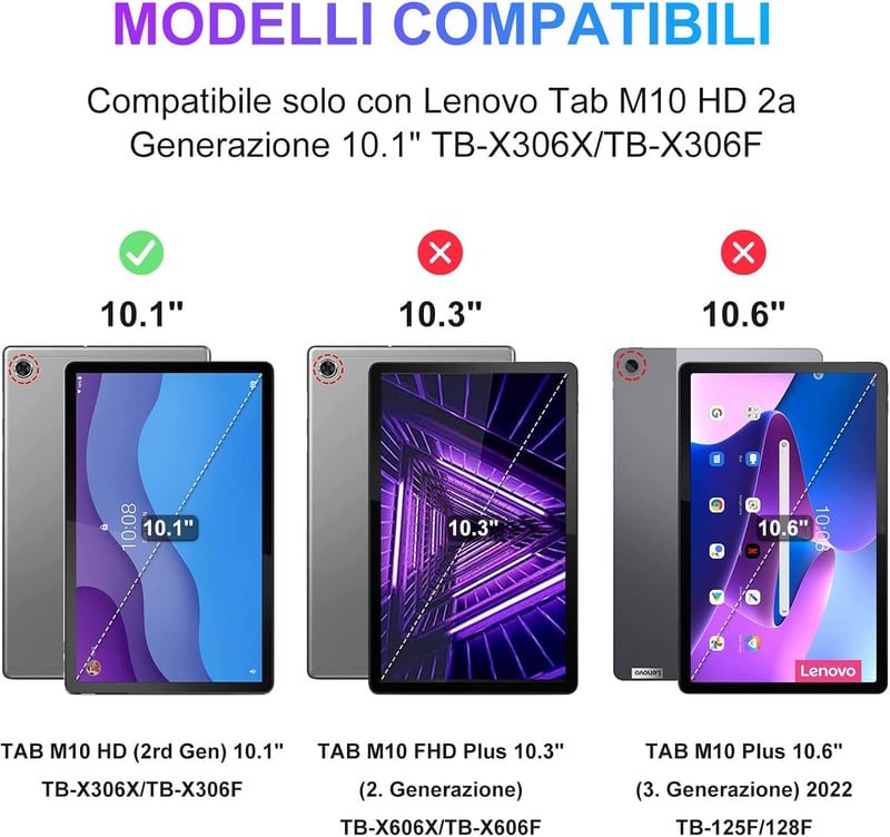 JADEMALL Lenovo Tab M10 HD 2nd Gen Bluetooth billentyűzet fekete