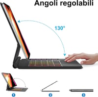JADEMALL Magic Keyboard iPad Air 11" M3/M2 Trackpad Háttérvilágítás Szürke 4