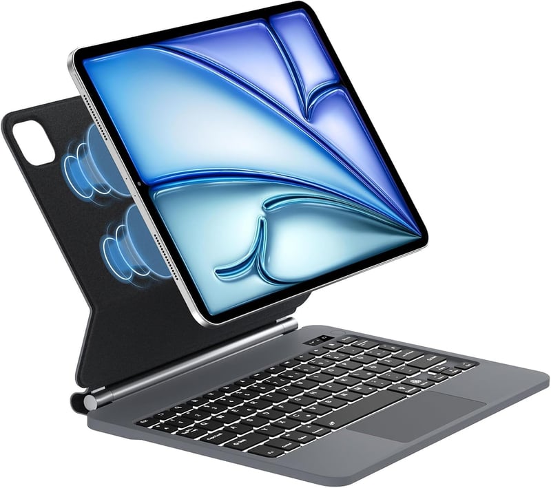 JADEMALL Magic Keyboard iPad Air 11" M3/M2 Trackpad Háttérvilágítás Szürke