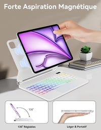 JADEMALL Magic Keyboard iPad Air 13" (M2) és Pro 12,9" (2022-2018) - Bluetooth billentyűzet háttérvilágítással és Multi-Touch trackpaddel, f 4