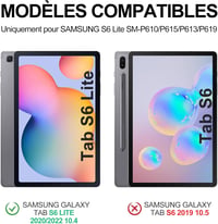JADEMALL Samsung Galaxy Tab S6 Lite 10,4" Bluetooth billentyűzet tok AZERTY háttérvilágítás 2
