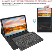 JADEMALL Samsung Galaxy Tab S8 Plus/S7 FE/S7 Plus 12.4" Mágneses QWERTZ Billentyűzet Tok Világítással 3