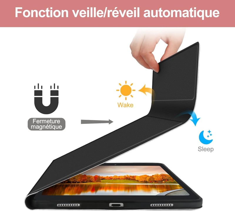 JADEMALL Samsung Galaxy Tab S8 Plus/S7 FE/S7 Plus 12.4" Mágneses QWERTZ Billentyűzet Tok Világítással