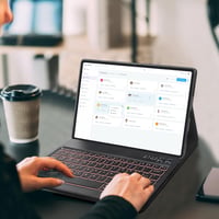 JADEMALL Samsung Galaxy Tab S8 Plus/S7 FE/S7 Plus 12.4" Mágneses QWERTZ Billentyűzet Tok Világítással 6