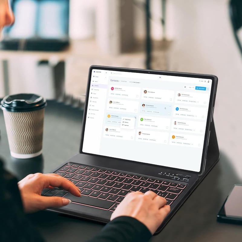 JADEMALL Samsung Galaxy Tab S8 Plus/S7 FE/S7 Plus 12.4" Mágneses QWERTZ Billentyűzet Tok Világítással