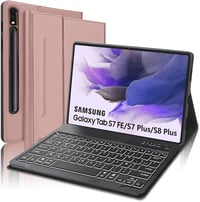 JADEMALL Samsung Galaxy Tab S8 Plus/S7 FE/S7 Plus 12.4" Mágneses QWERTZ Billentyűzet Tok Világítással 1