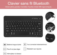 JADEMALL Samsung Galaxy Tab S8 Plus/S7 FE/S7 Plus 12.4" Mágneses QWERTZ Billentyűzet Tok Világítással 5