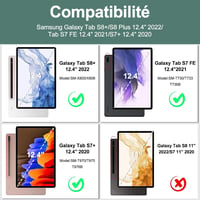JADEMALL Samsung Galaxy Tab S8+ S7+ 12,4" Billentyűzet Trackpad Tok Sötétzöld 2