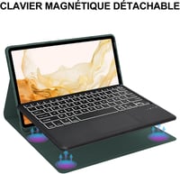 JADEMALL Samsung Galaxy Tab S8+ S7+ 12,4" Billentyűzet Trackpad Tok Sötétzöld 3