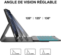 JADEMALL Samsung Galaxy Tab S9 11" Billentyűzet Tok AZERTY Mágneses Háttérvilágítás 4