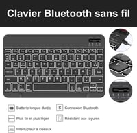 JADEMALL Samsung Galaxy Tab S9 11" Billentyűzet Tok AZERTY Mágneses Háttérvilágítás 8