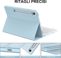 JADEMALL Samsung Galaxy Tab S9 FE 10.9" Billentyűzet Tok Bluetooth Olasz QWERTY 6