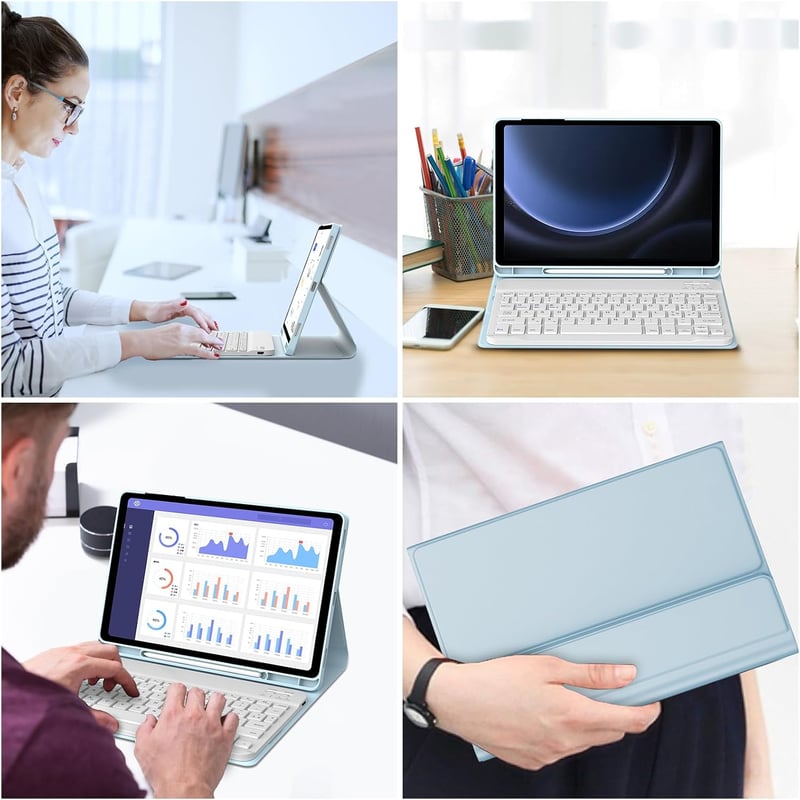 JADEMALL Samsung Galaxy Tab S9 FE 10.9" Billentyűzet Tok Bluetooth Olasz QWERTY