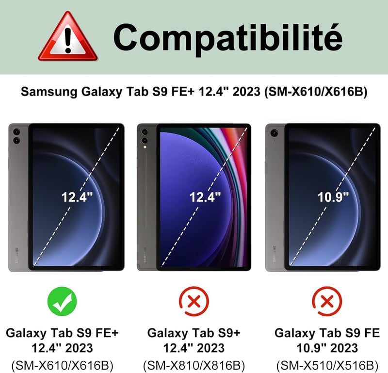 Jademall Samsung Galaxy Tab S9 FE+ 12.4" mágneses billentyűzet tok világoszöld