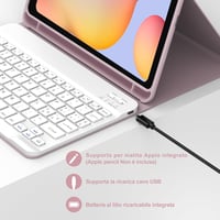 JADEMALL Samsung Tab S6 Lite 10,4" billentyűzetes tok, rózsaszín, olasz QWERTY 5