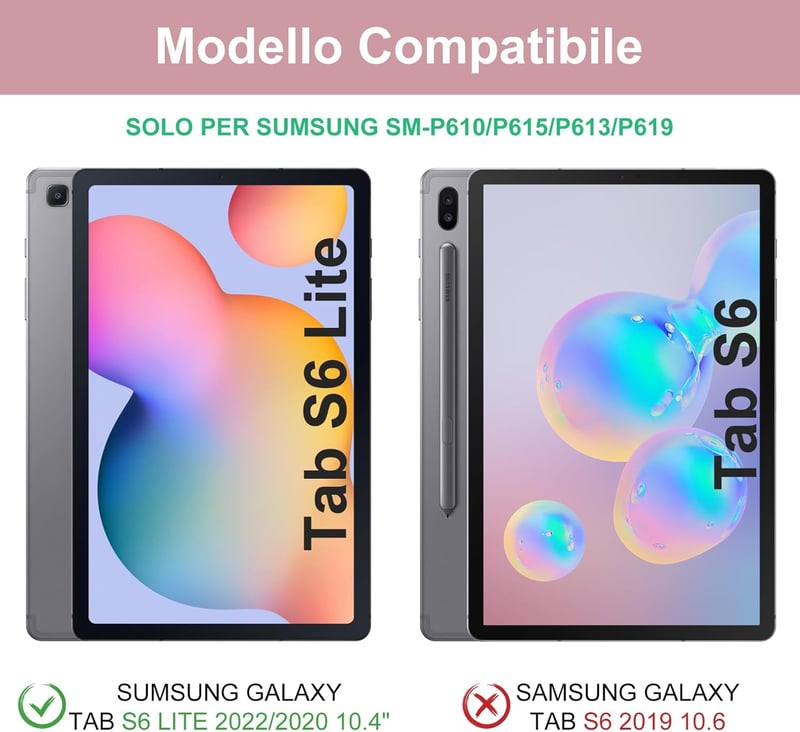 JADEMALL Samsung Tab S6 Lite 10,4" billentyűzetes tok, rózsaszín, olasz QWERTY