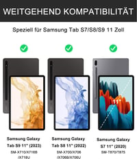 JADEMALL Sötétkék Billentyűzetes Tok Samsung Galaxy Tab S10 FE, S9 FE & S9 Tabletekhez - Német Bluetooth Billentyűzet, Beépített Akkumulátor 2