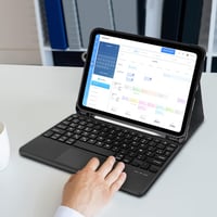 JADEMALL Vezeték Nélküli Billentyűzet Touchpaddel iPad 10. Generációhoz (2022) - 10,9 Hüvelykes Kompatibilis, Levehető, Tolltartóval, Fekete 7