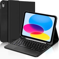 JADEMALL Vezeték Nélküli Billentyűzet Touchpaddel iPad 10. Generációhoz (2022) - 10,9 Hüvelykes Kompatibilis, Levehető, Tolltartóval, Fekete 1