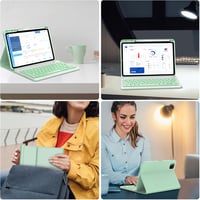JADEMALL Xiaomi Pad 6/6 Pro 11" AZERTY billentyűzet tok világoszöld, mágneses, levehető 7