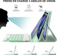 JADEMALL Xiaomi Pad 6/6 Pro 11" AZERTY billentyűzet tok világoszöld, mágneses, levehető 4