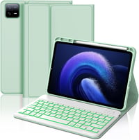 JADEMALL Xiaomi Pad 6/6 Pro 11" AZERTY billentyűzet tok világoszöld, mágneses, levehető 1