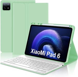 JADEMALL Xiaomi Pad 6/6 Pro 11" AZERTY Bluetooth tipkovnica s futrolom, svijetlozelena