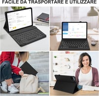 JADEMALL Xiaomi Pad 6/6 Pro 11" AZERTY Bluetooth billentyűzet tok, mágneses, háttérvilágítás, fekete 6
