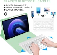JADEMALL Xiaomi Pad 6/6 Pro 11" AZERTY Bluetooth billentyűzet tok világoszöld 3