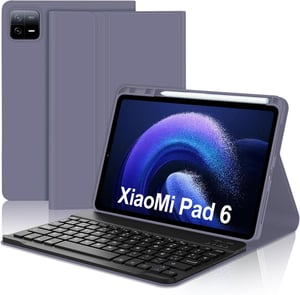 JADEMALL Xiaomi Pad 6/6 Pro 11" AZERTY Bluetooth tipkovnica s futrolom, ljubičasta