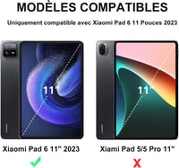 JADEMALL Xiaomi Pad 6/6 Pro 11" AZERTY Bluetooth billentyűzet tok, mágneses, háttérvilágítás, fekete 2
