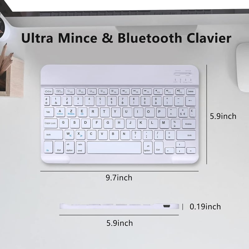 JADEMALL Xiaomi Pad 6/6 Pro 11" AZERTY Bluetooth billentyűzet tok, Pink