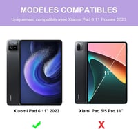 JADEMALL Xiaomi Pad 6/6 Pro 11" AZERTY Bluetooth billentyűzet tok, lila 2