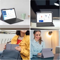 JADEMALL Xiaomi Pad 6/6 Pro 11" AZERTY Bluetooth billentyűzet tok, lila 7