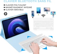JADEMALL Xiaomi Pad 6/6 Pro 11" Billentyűzet Tok AZERTY Mágneses Bluetooth Égkék 3