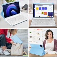 JADEMALL Xiaomi Pad 6/6 Pro 11" Billentyűzet Tok AZERTY Mágneses Bluetooth Égkék 6