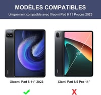 JADEMALL Xiaomi Pad 6/6 Pro billentyűzet tok AZERTY francia billentyűzettel, leválasztható 2