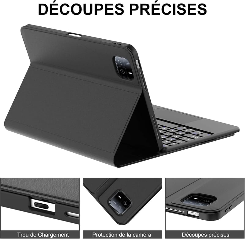 JADEMALL Xiaomi Pad 6/6 Pro billentyűzet tok AZERTY francia billentyűzettel, leválasztható