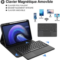 JADEMALL Xiaomi Pad 6/6 Pro billentyűzet tok AZERTY francia billentyűzettel, leválasztható 3