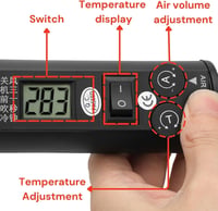 Jadeshay 450W Hőlégfúvó LCD Kijelzővel Forrasztóállomás 4 Fúvókával 4