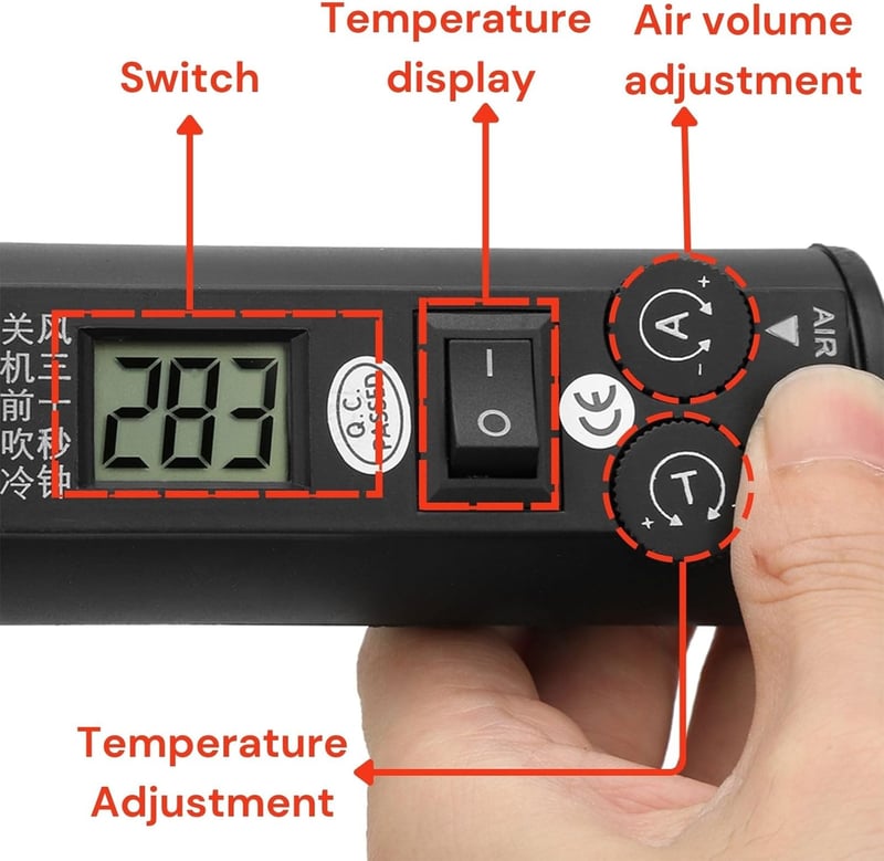 Jadeshay 450W Hőlégfúvó LCD Kijelzővel Forrasztóállomás 4 Fúvókával