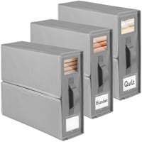 Organizator pentru lenjerie de pat JAECU, set de 3 bucăți, geantă de depozitare pliabilă pentru cearșafuri, cutie de depozitare din material Oxford pentru dulap, sub pat și sertar (gri) 1