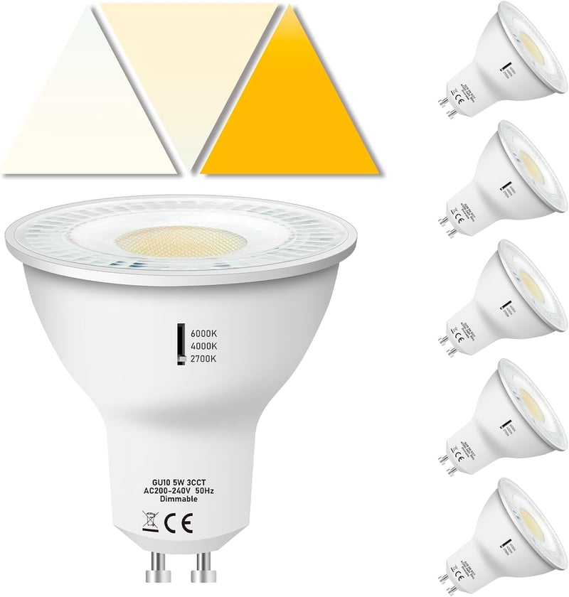 Jaenmsa GU10 LED izzó 5W 500LM dimmelhető 3 színhőmérséklet 2700K-6000K 6db