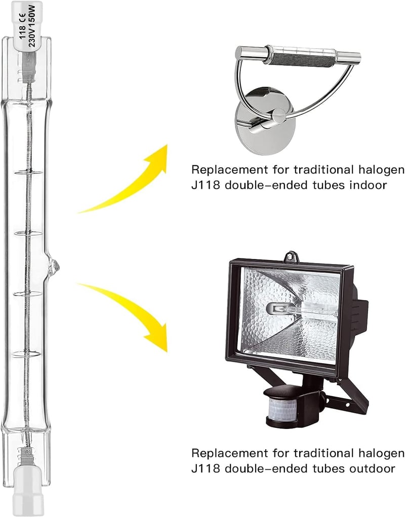 Jaenmsa R7S 118mm 150W halogén izzó 5db szett - dimmelhető munkalámpa