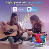 JAHAO Bluetooth hangszóró éjszakai lámpa vezeték nélküli töltővel, 5 fénymód 3